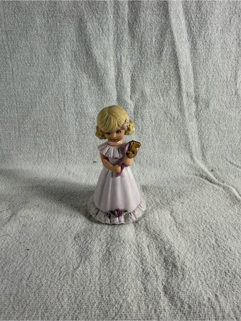 Vintage Enesco Growing Up Birthday Girls 5 Year Old Porcelain Figurine